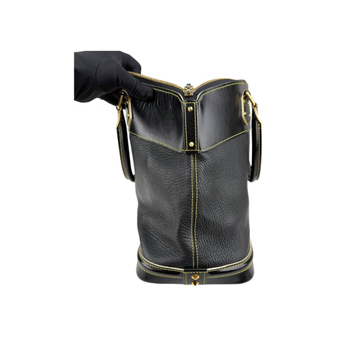 Louis Vuitton Black Suhali Leather Lockit MM Bag