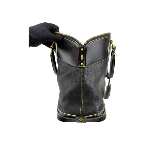 Louis Vuitton Black Suhali Leather Lockit MM Bag