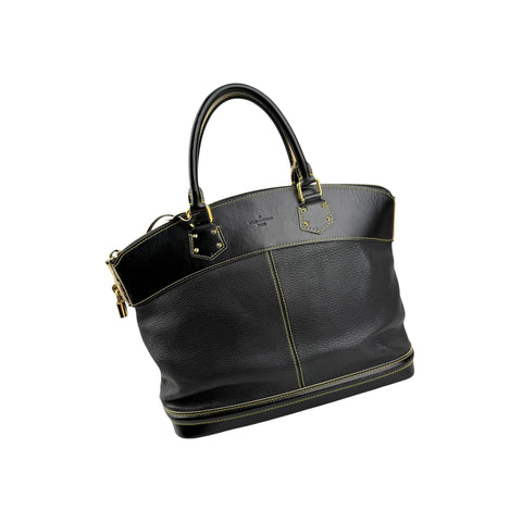 Louis Vuitton Black Suhali Leather Lockit MM Bag