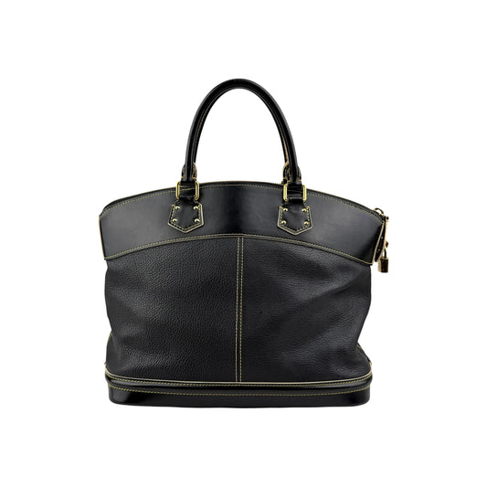 Louis Vuitton Black Suhali Leather Lockit MM Bag