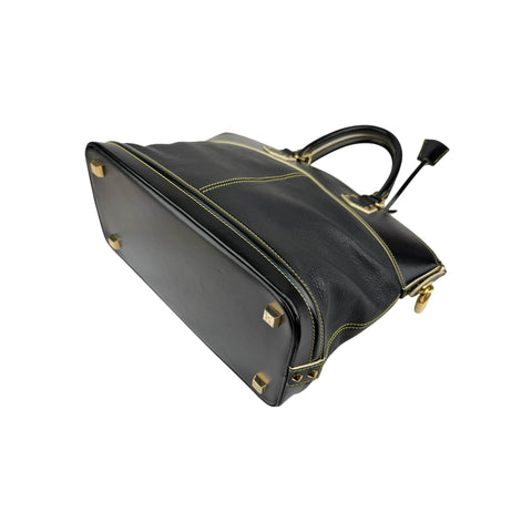 Louis Vuitton Black Suhali Leather Lockit MM Bag