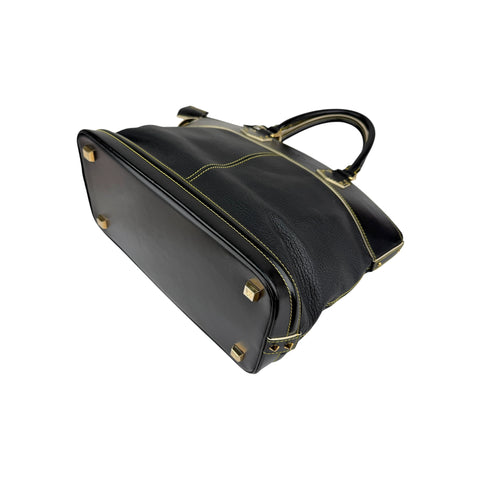 Louis Vuitton Black Suhali Leather Lockit MM Bag