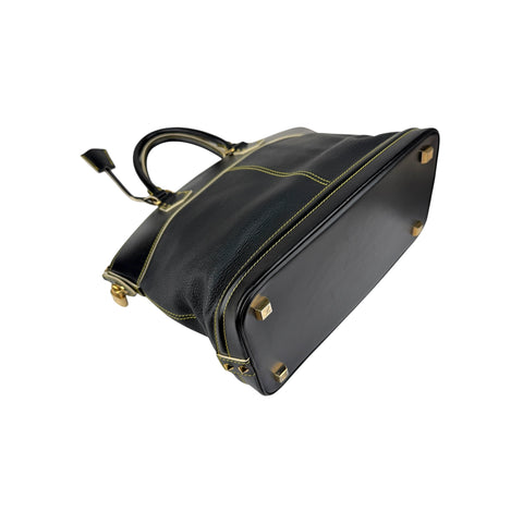 Louis Vuitton Black Suhali Leather Lockit MM Bag