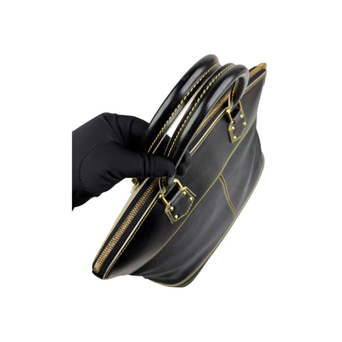 Louis Vuitton Black Suhali Leather Lockit MM Bag