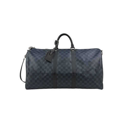 Louis Vuitton Damier Cobalt Canvas Keepall 55 Bag