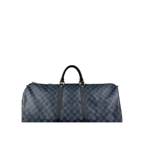 Louis Vuitton Damier Cobalt Canvas Keepall 55 Bag