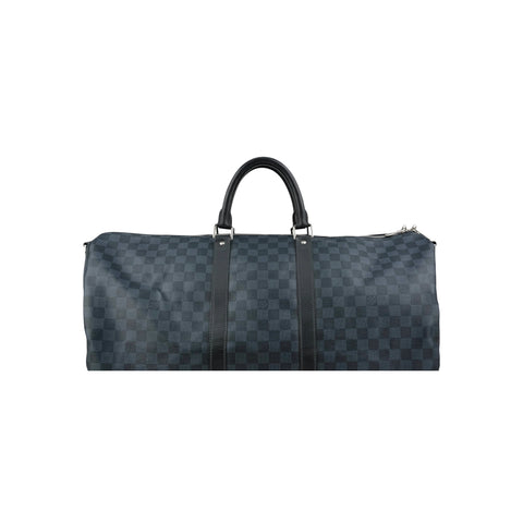 Louis Vuitton Damier Cobalt Canvas Keepall 55 Bag