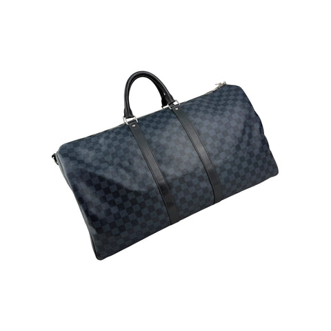 Louis Vuitton Damier Cobalt Canvas Keepall 55 Bag