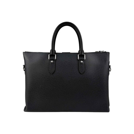 Louis Vuitton Taiga Anton Leather Briefcase Black Pony-style calfskin