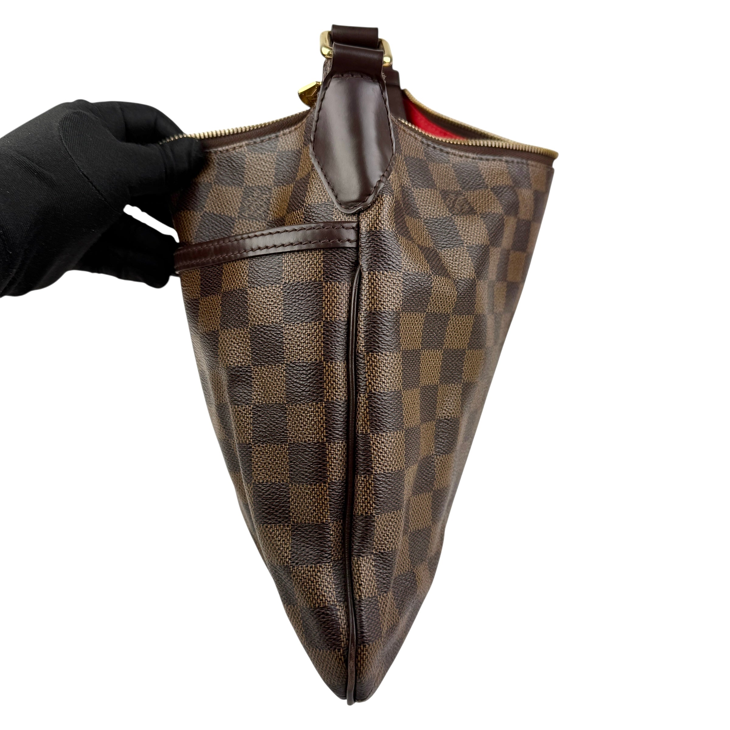 louis vuitton bloomsbury crossbody brown canvas left