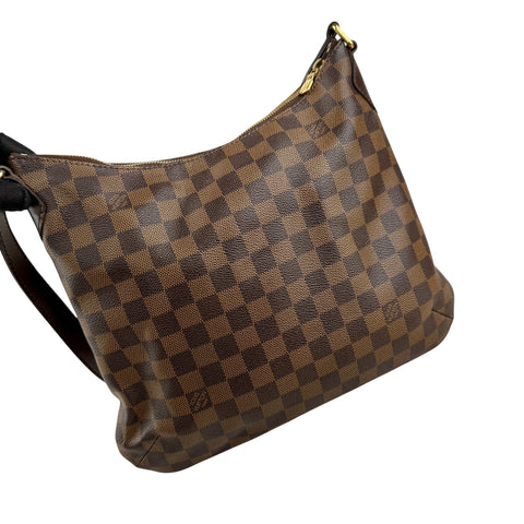 louis vuitton bloomsbury crossbody brown canvas right front 45