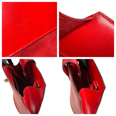 louis vuitton epi cluny shoulder bag red inside pocket detail