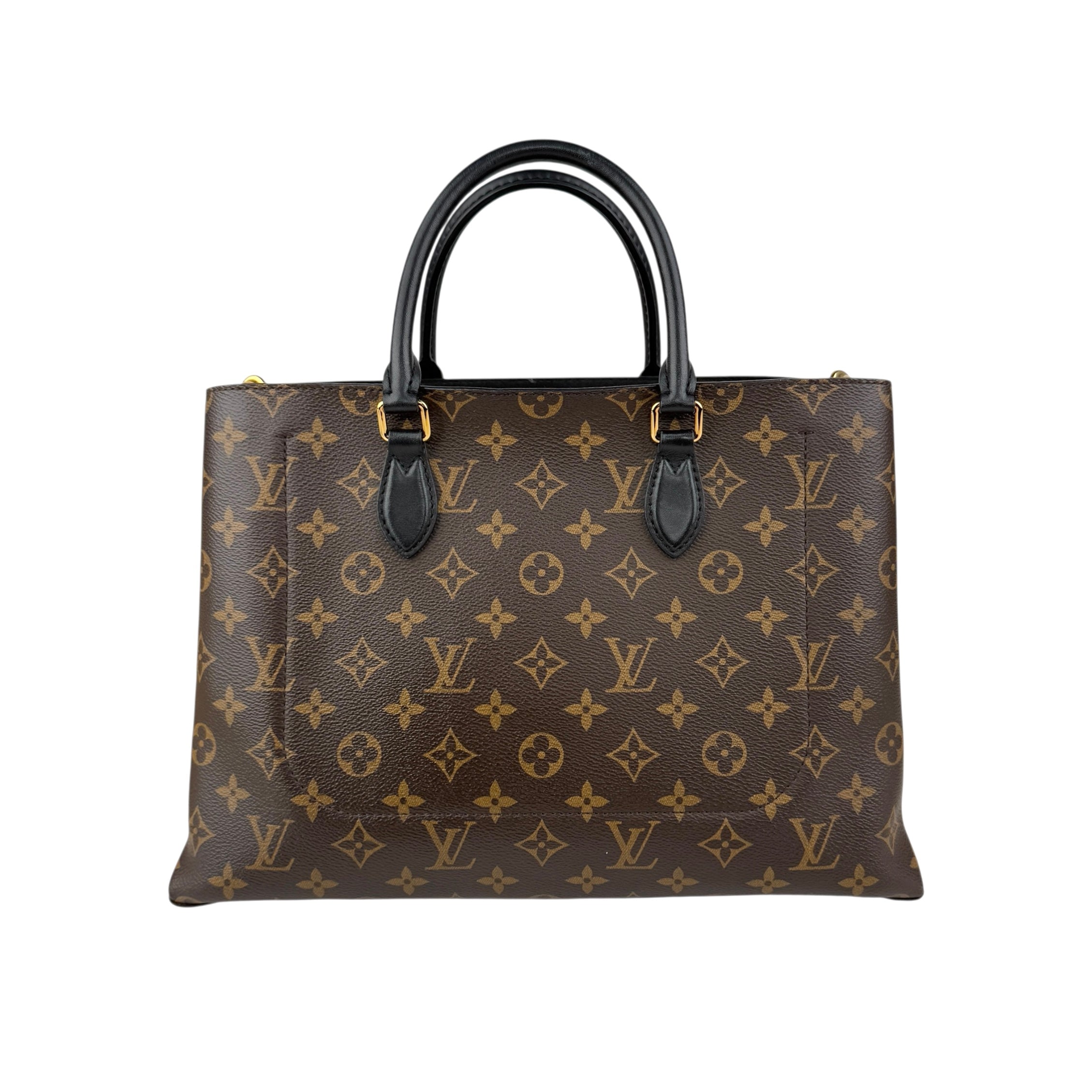 louis vuitton monogram canvas flower tote bag back