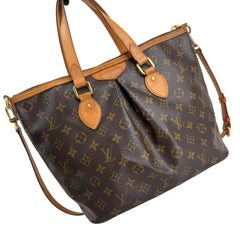 louis vuitton monogram canvas palermo bag left front 45