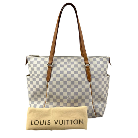 louis vuitton totally handbag white leather accessory