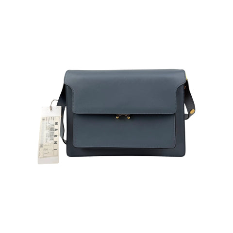Marni Leather Trunk Bag Blue Single Shoulder Strap Medium