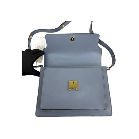 Marni Leather Trunk Bag Blue Single Shoulder Strap Medium