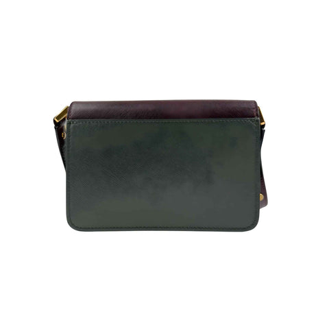 Marni Trunk Color Block Saffiano Leather Shoulder Bag