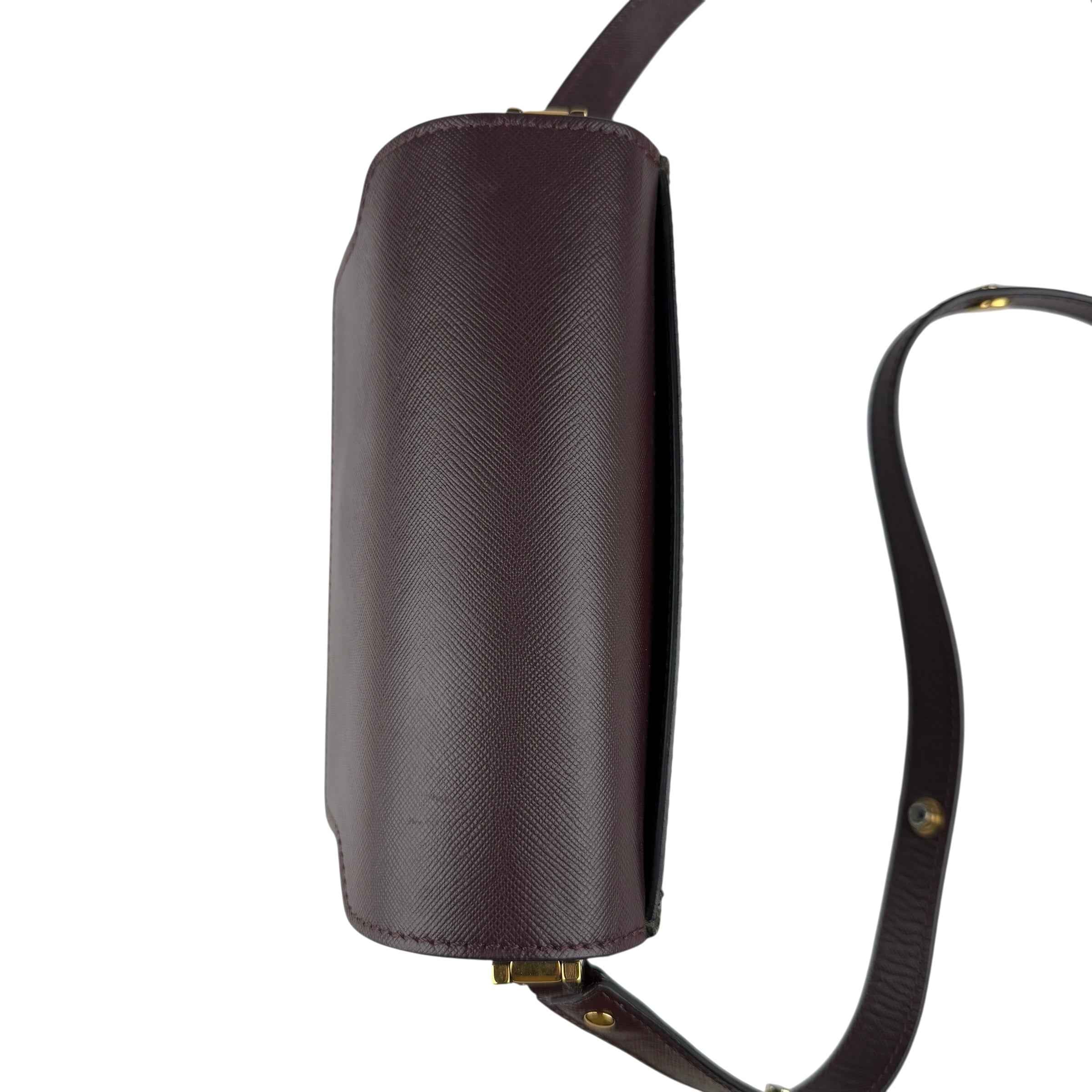 Marni Trunk Color Block Saffiano Leather Shoulder Bag