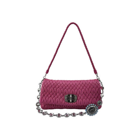 Miu Miu Cloquet Quilted Nappa Leather Cristal Shoulder Bag