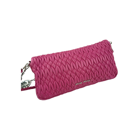 Miu Miu Cloquet Quilted Nappa Leather Cristal Shoulder Bag