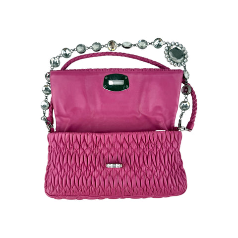 Miu Miu Cloquet Quilted Nappa Leather Cristal Shoulder Bag