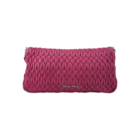 Miu Miu Cloquet Quilted Nappa Leather Cristal Shoulder Bag
