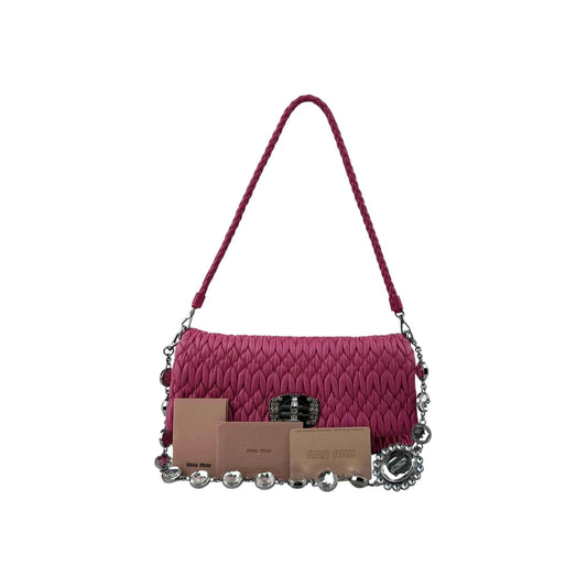Miu Miu Cloquet Quilted Nappa Leather Cristal Shoulder Bag