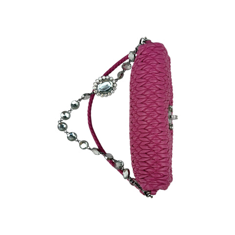 Miu Miu Cloquet Quilted Nappa Leather Cristal Shoulder Bag
