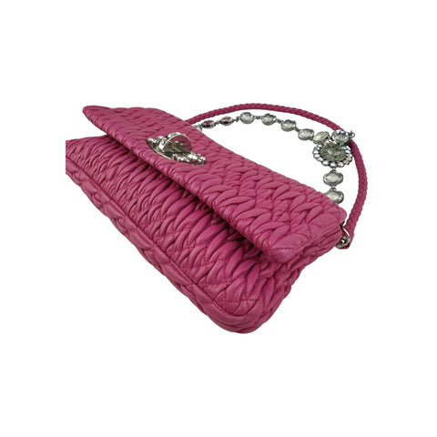 Miu Miu Cloquet Quilted Nappa Leather Cristal Shoulder Bag