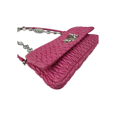 Miu Miu Cloquet Quilted Nappa Leather Cristal Shoulder Bag