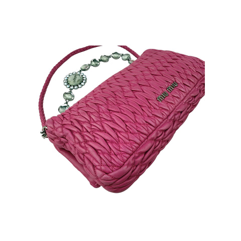 Miu Miu Cloquet Quilted Nappa Leather Cristal Shoulder Bag