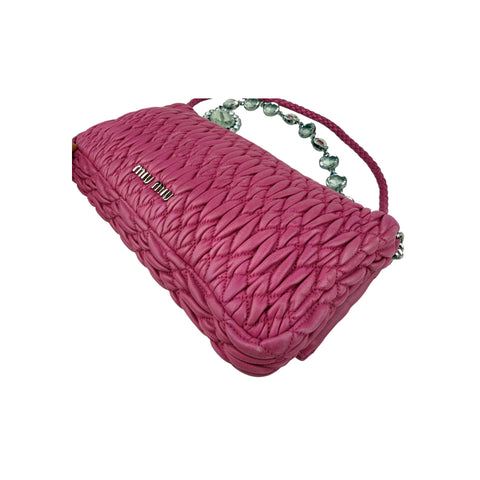 Miu Miu Cloquet Quilted Nappa Leather Cristal Shoulder Bag