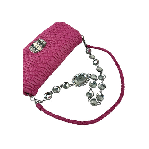 Miu Miu Cloquet Quilted Nappa Leather Cristal Shoulder Bag