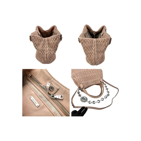 Miu Miu Crystal Convertible Tote Matelasse Leather Medium
