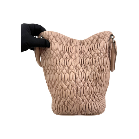 Miu Miu Crystal Convertible Tote Matelasse Leather Medium