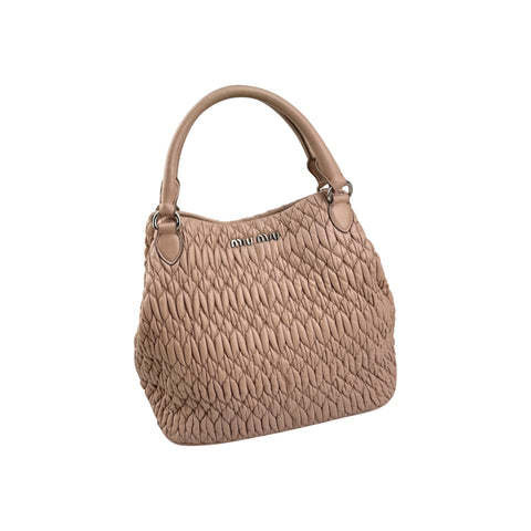 Miu Miu Crystal Convertible Tote Matelasse Leather Medium