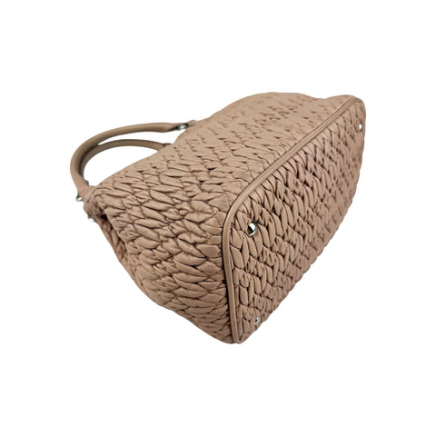 Miu Miu Crystal Convertible Tote Matelasse Leather Medium