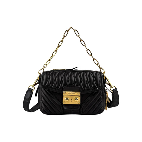 Miu Miu nappa matelassé biker shoulder bag