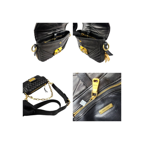 Miu Miu nappa matelassé biker shoulder bag