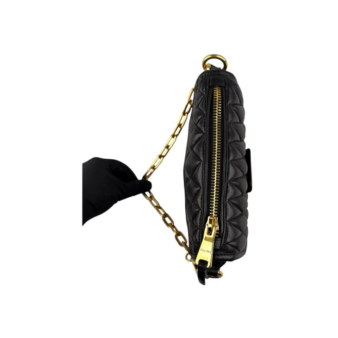 Miu Miu nappa matelassé biker shoulder bag