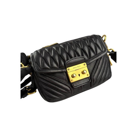 Miu Miu nappa matelassé biker shoulder bag