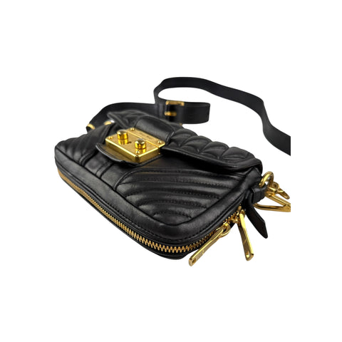 Miu Miu nappa matelassé biker shoulder bag