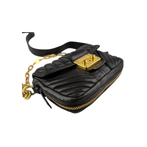 Miu Miu nappa matelassé biker shoulder bag