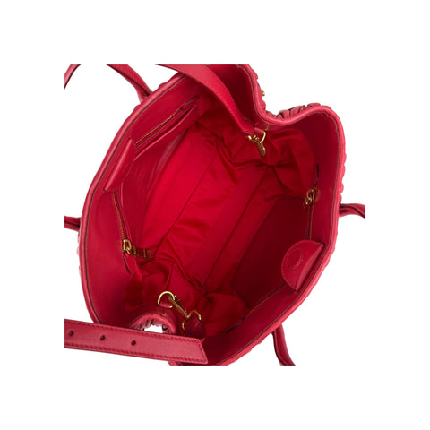 Miu Miu Rosso Matelasse Quilted Leather Tote Bag