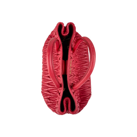 Miu Miu Rosso Matelasse Quilted Leather Tote Bag