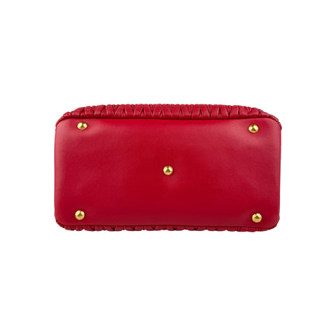 Miu Miu Rosso Matelasse Quilted Leather Tote Bag