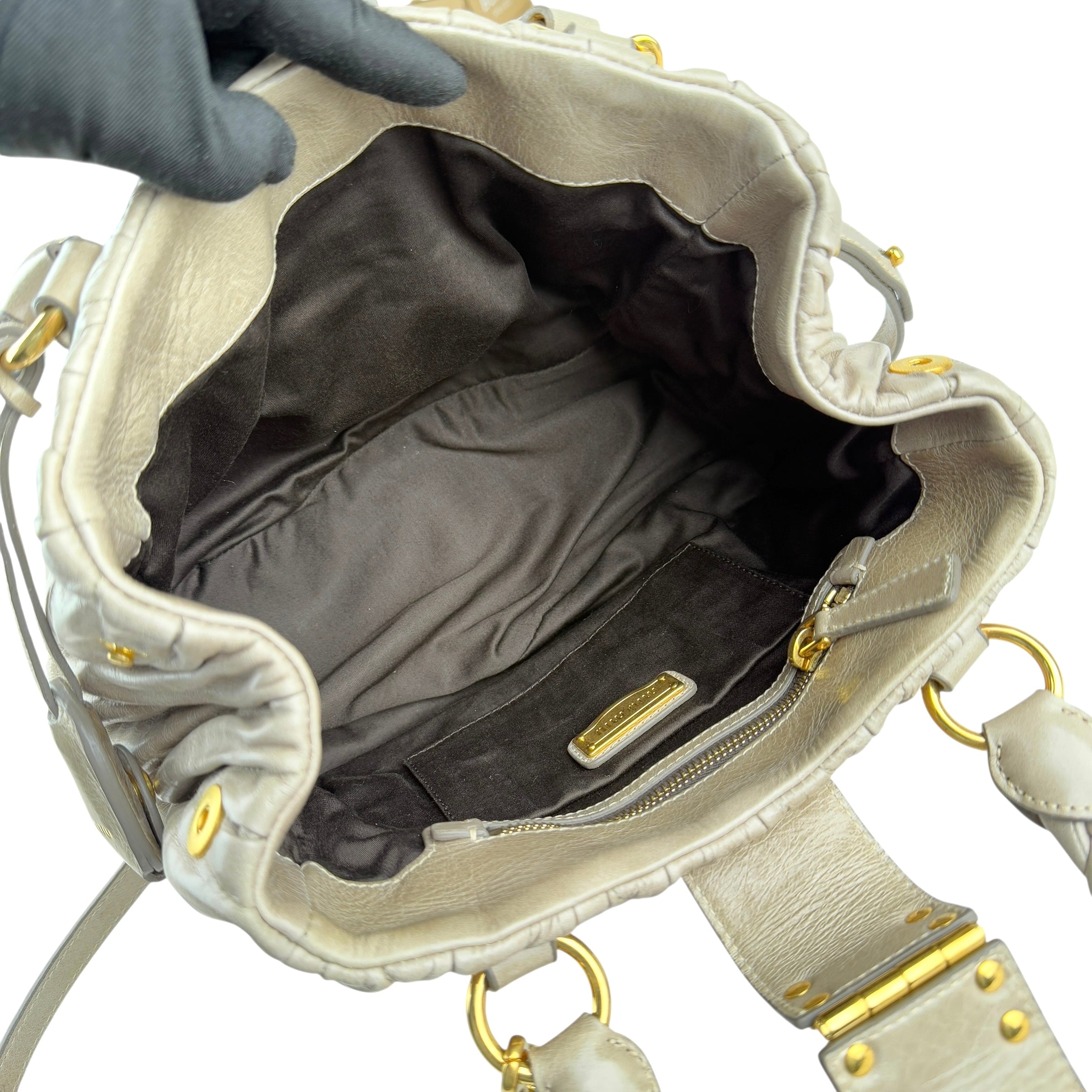 miu miu matelasse two-way handbag inside