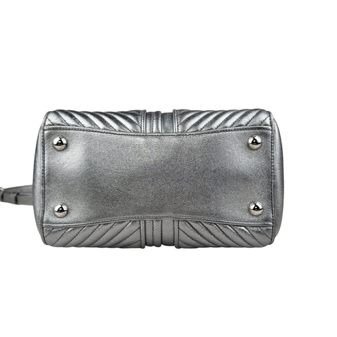 miu miu nappa biker womens silver leather shoulder handbag bottom