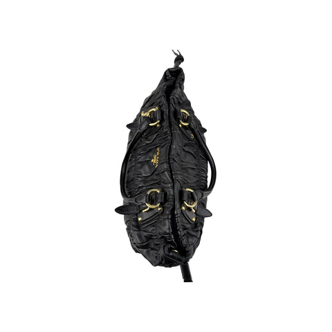 Prada Black Nappa Leather Gaufre Tote Bag